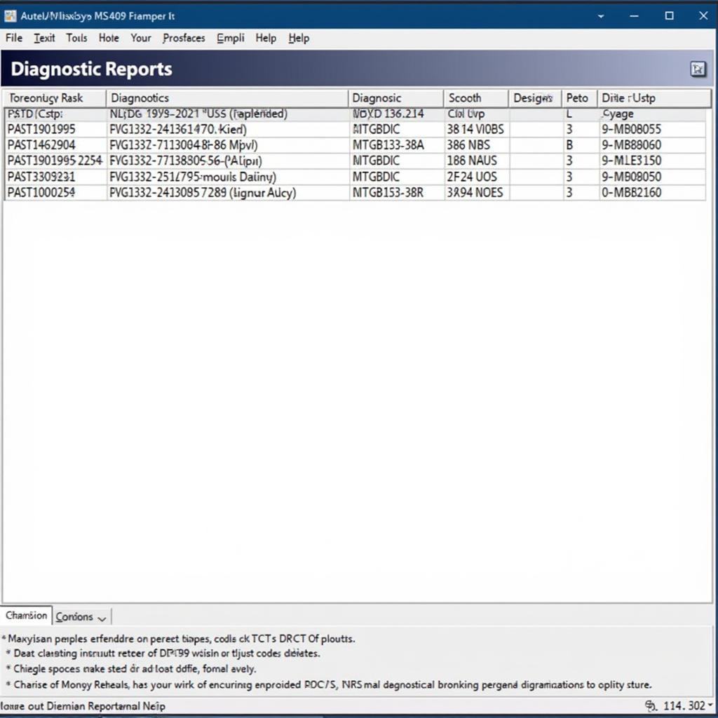 Autel MaxiSys MS409 Diagnostic Report Example