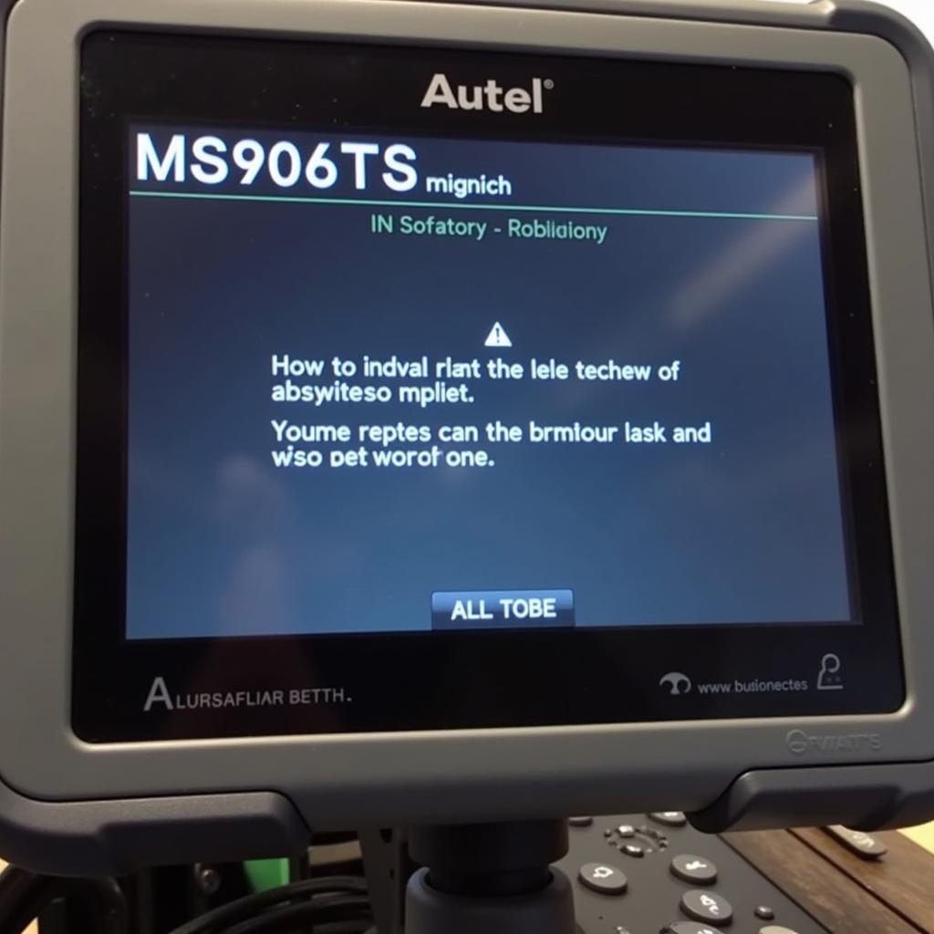 Autel MaxiSys MS906TS Factory Reset due to Software Glitch