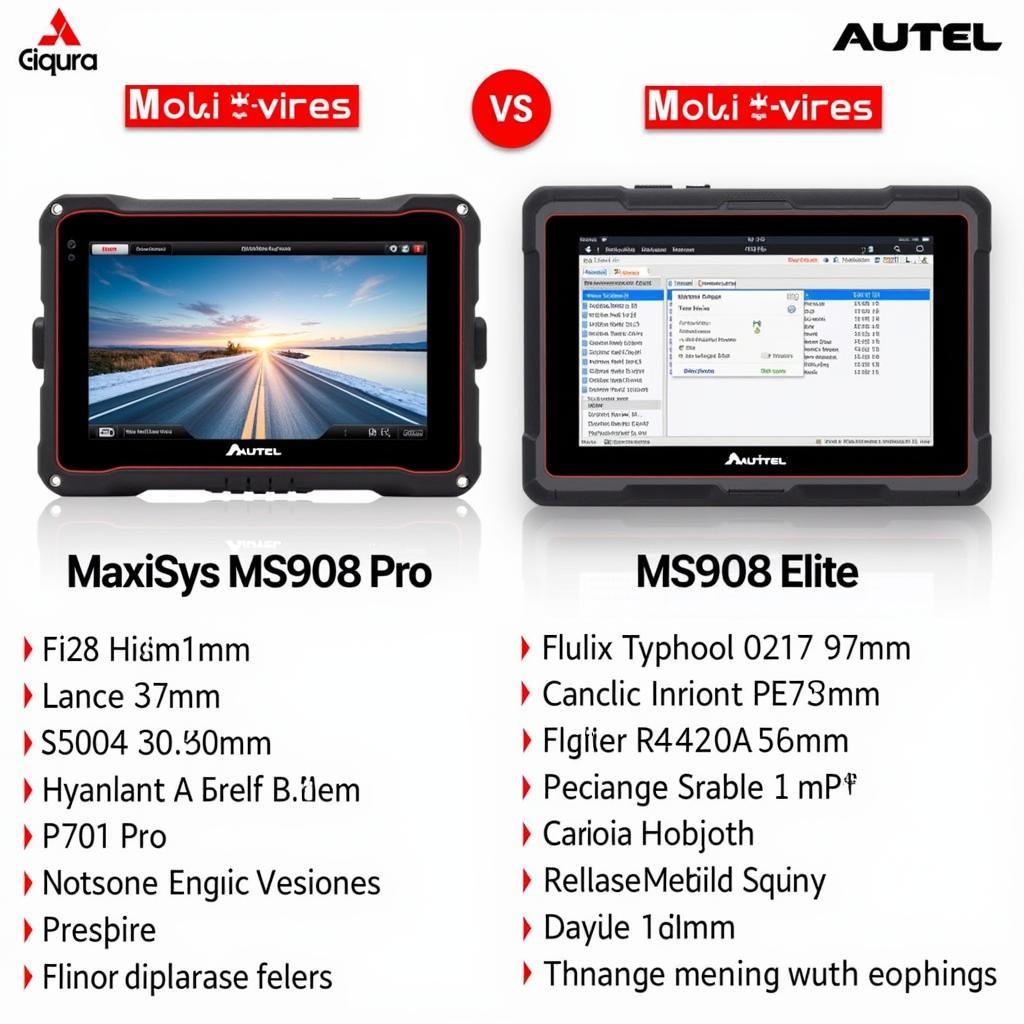 Autel MaxiSys MS908 Pro vs Elite Display Comparison