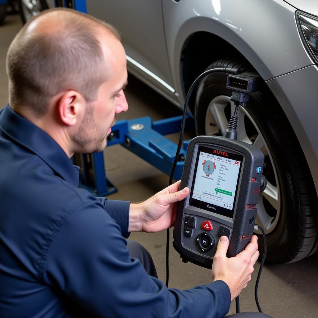 Autel Maxisys MS908P Performing Diagnostics on a Vehicle