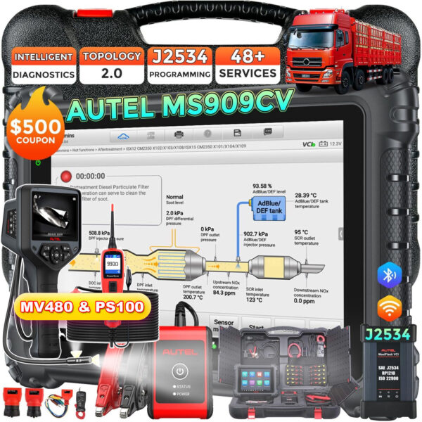 Autel MaxiSys MS909CV Intelligent Diagnostic Scanner Semi Commercial Heavy Duty