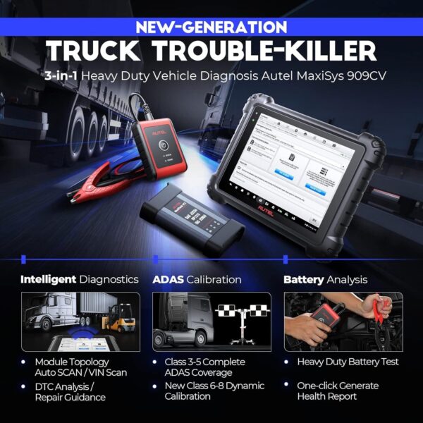 Autel MaxiSys MS909CV Scanner: 2024 Heavy Truck Tool Updated of MS906CV MS908CV - Image 3