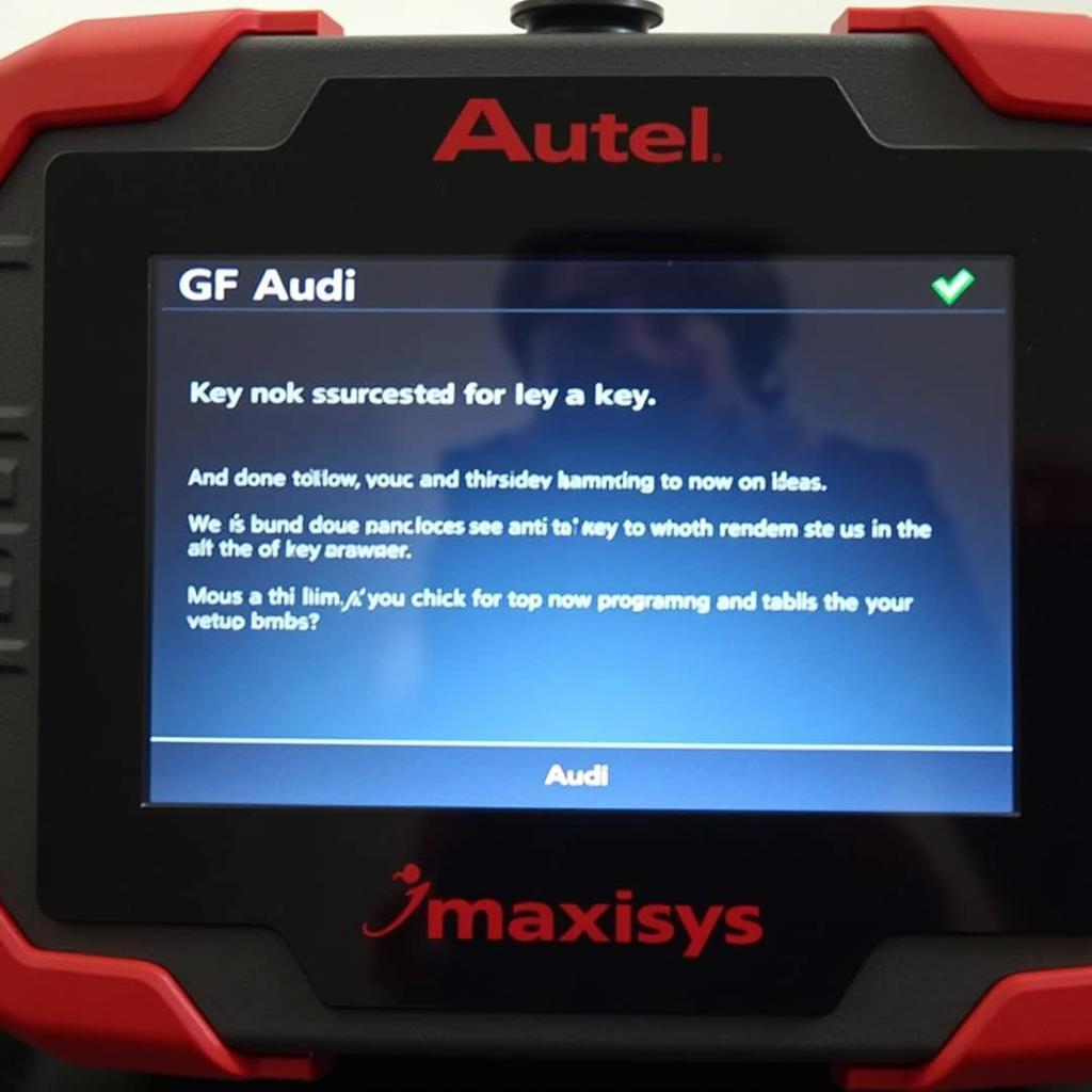 Autel MaxiSys Pro Displaying Successful Key Programming