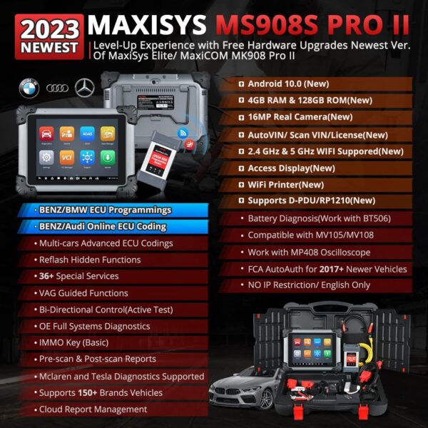 Autel Maxisys PRO MS908 pro ii obd2 scanner programming Bi-directional 2024 NEW - Image 3