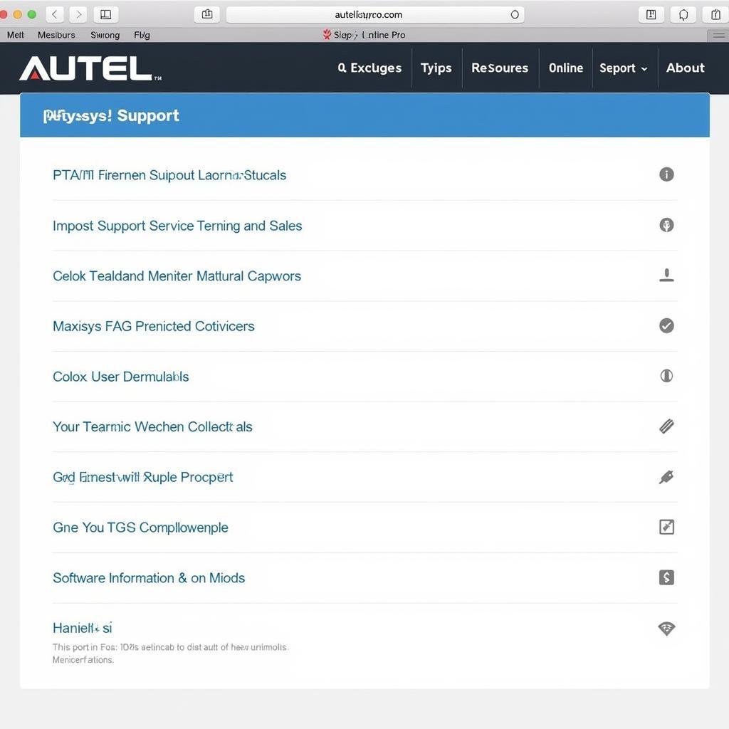 Autel Maxisys Pro Online Support Resources