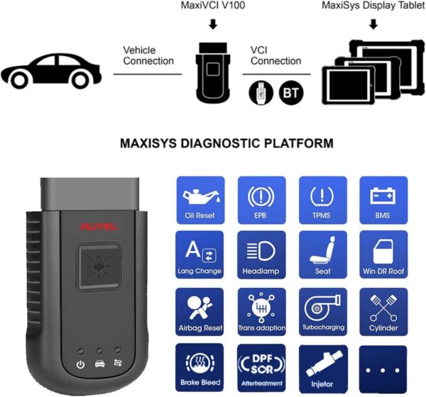 Autel MaxiSYS-VCI100 Wireless Car Diagnostic Interface for MS906TS MS906BT - Image 3