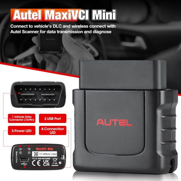 Autel MaxiVCI Mini OBD2 Bluetooth Diagnostic Interface For MK808BT MK808TS TS608