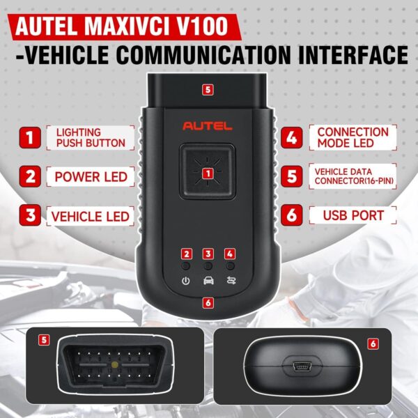 Autel MaxiVCI V100 Bluetooth Vehicle Communication Interface FOR MS906BT MK906BT