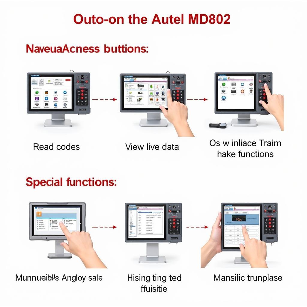 Autel MD802 DS User Interface Navigation