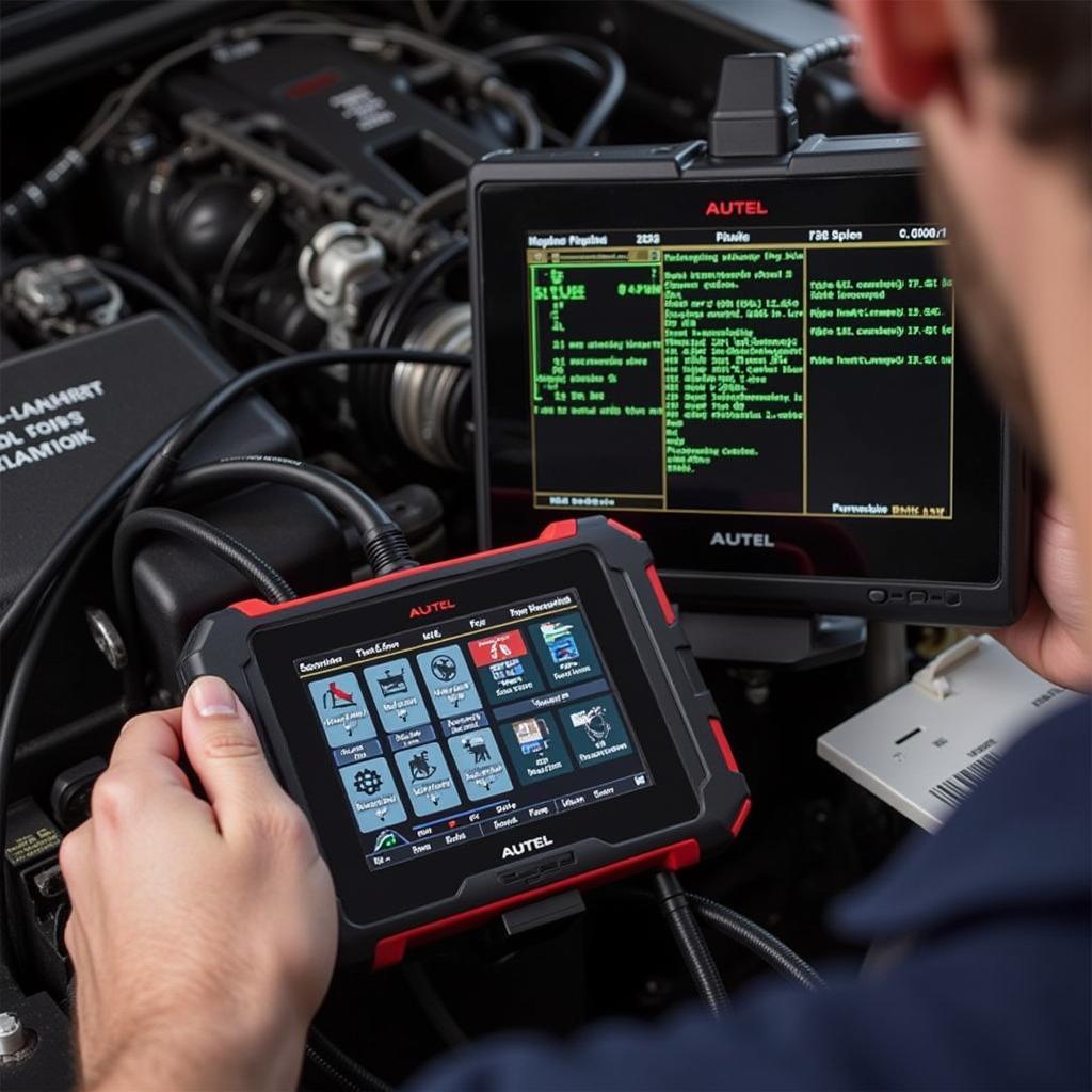 Autel MD802 MaxiDiag Elite Diagnostic Scan Tool in Use