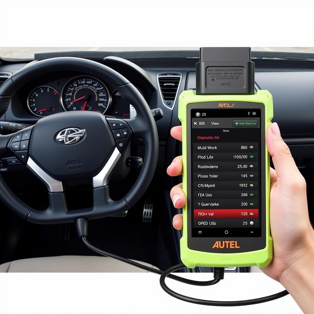 Autel MD802 Pro Performing Diagnostics on a Vehicle