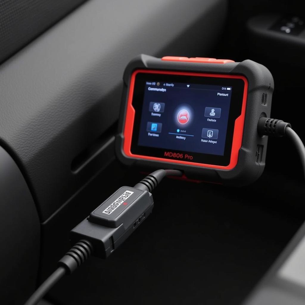 Autel MD806 Pro Connected to OBD2 Port