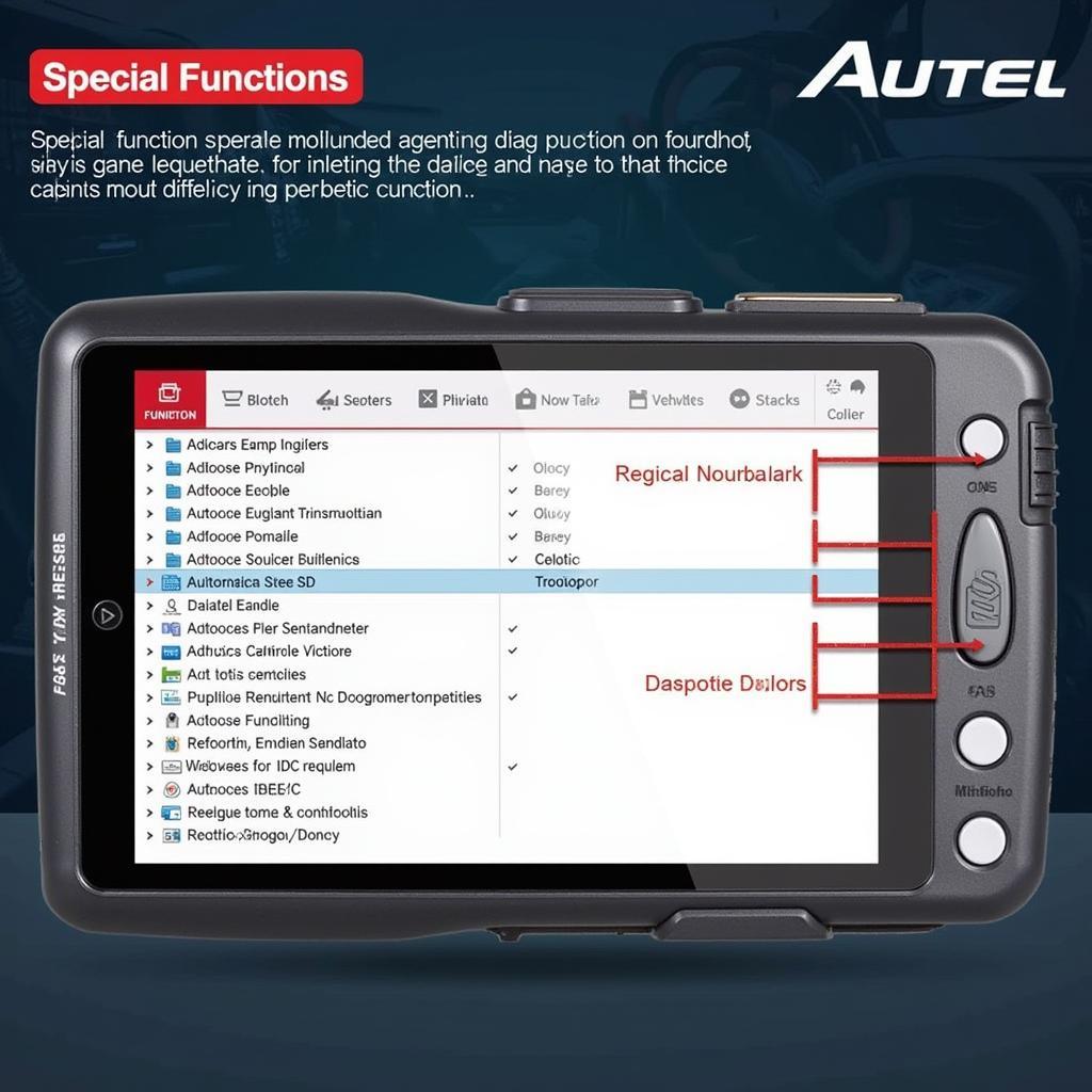 Autel MaxiCOM MK629 Special Functions Menu