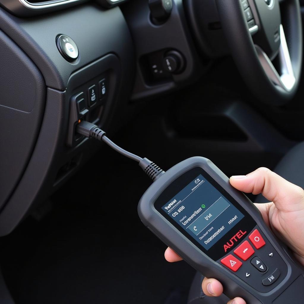 Autel MK808 Connected to OBD Port