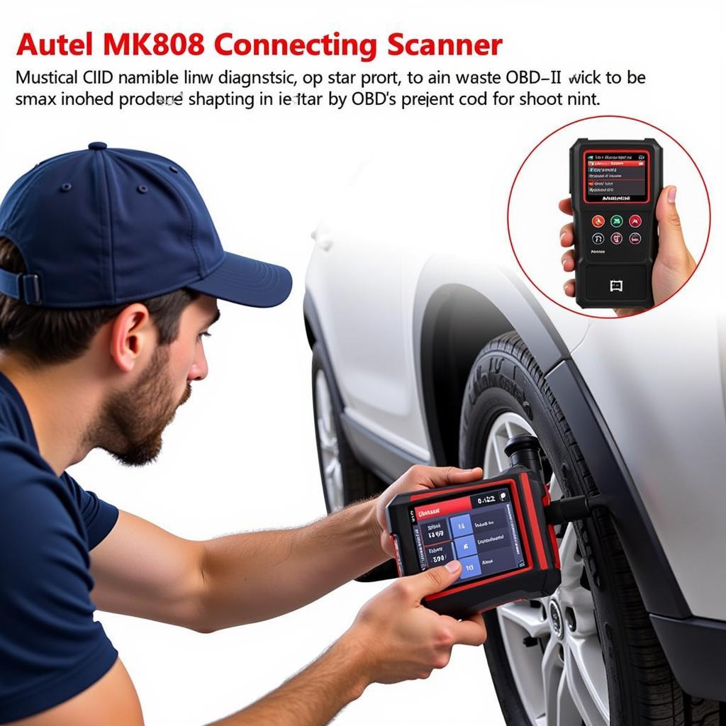 Autel MK808 Performing Diagnostics on a Vehicle