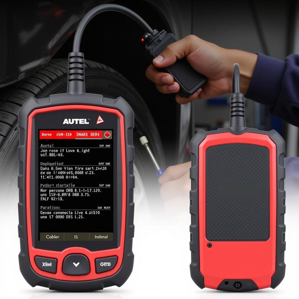 Autel MK808 performing diagnostics on a vehicle