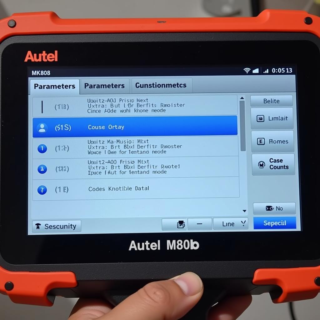 Autel MK808 User Interface Displaying Diagnostic Results