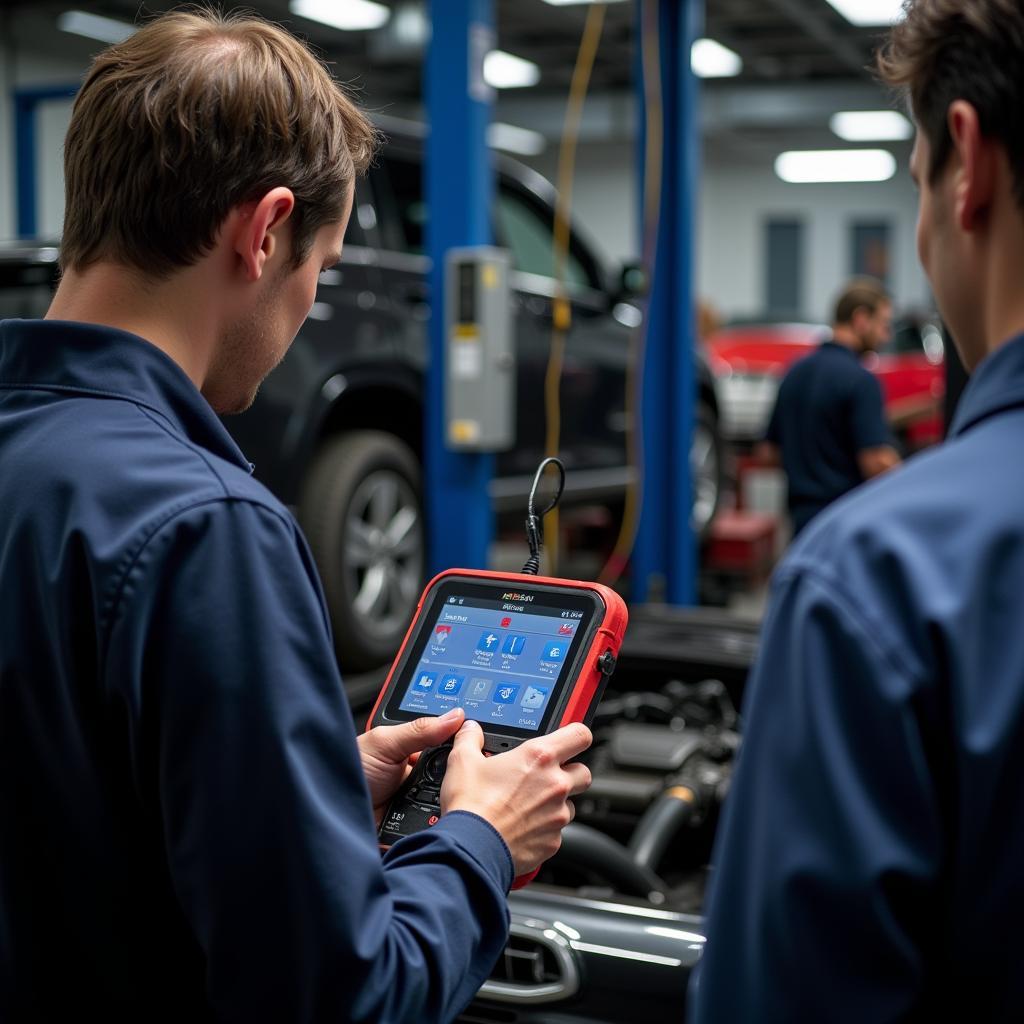 Autel MK908 in Use at a Workshop