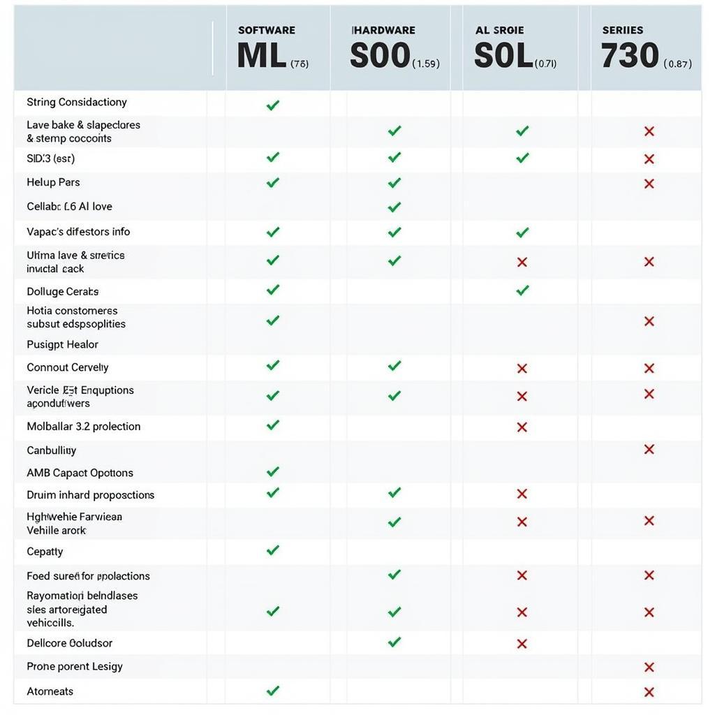 Autel ML and AL Series Comparison Table