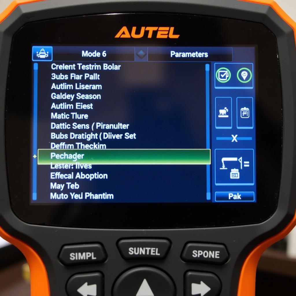 Autel Mode 6 Data Display Example