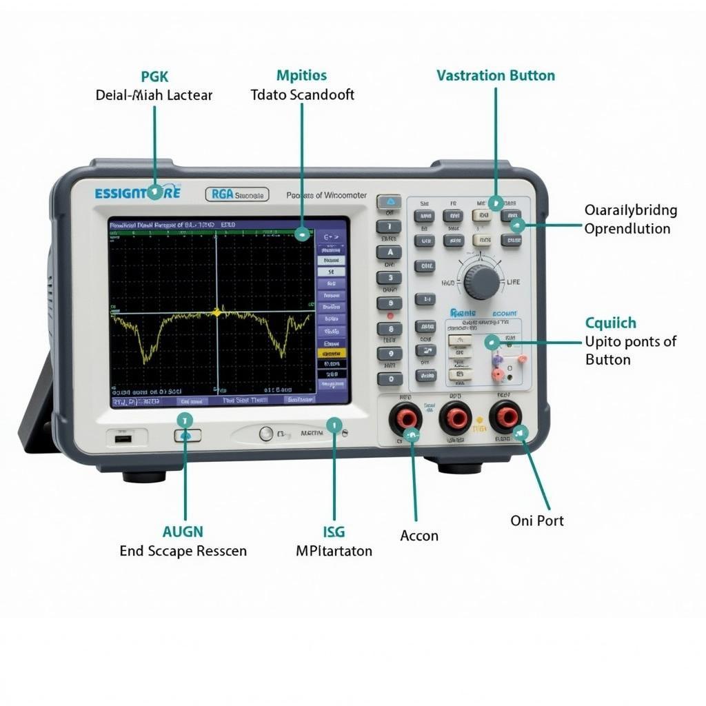 Close up view of the Autel MP408 oscilloscope highlighting key features like the display and control buttons.