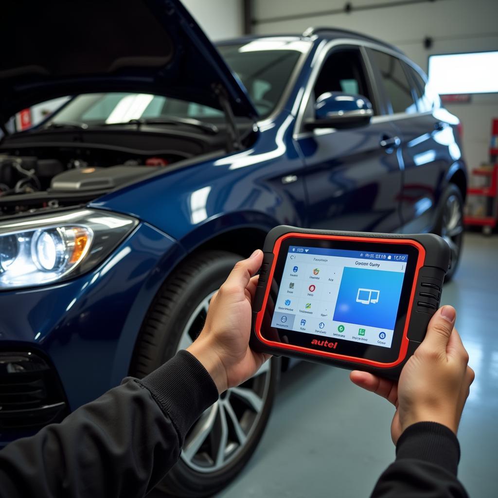 Autel MS Ultra Performing Diagnostics on a Vehicle