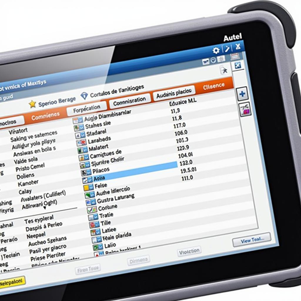 Autel MS300 User Interface in Spanish