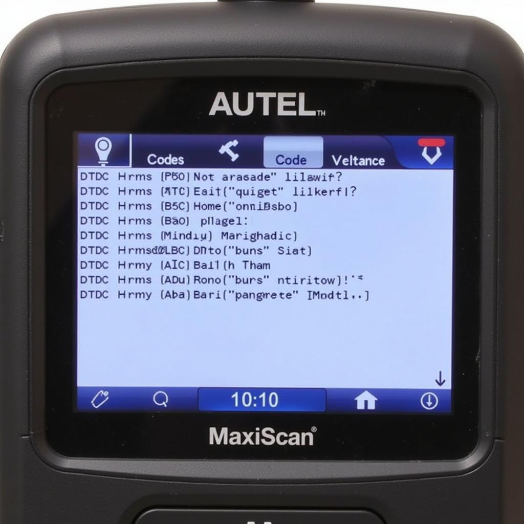 Autel MS509 Displaying Diagnostic Trouble Codes on Screen