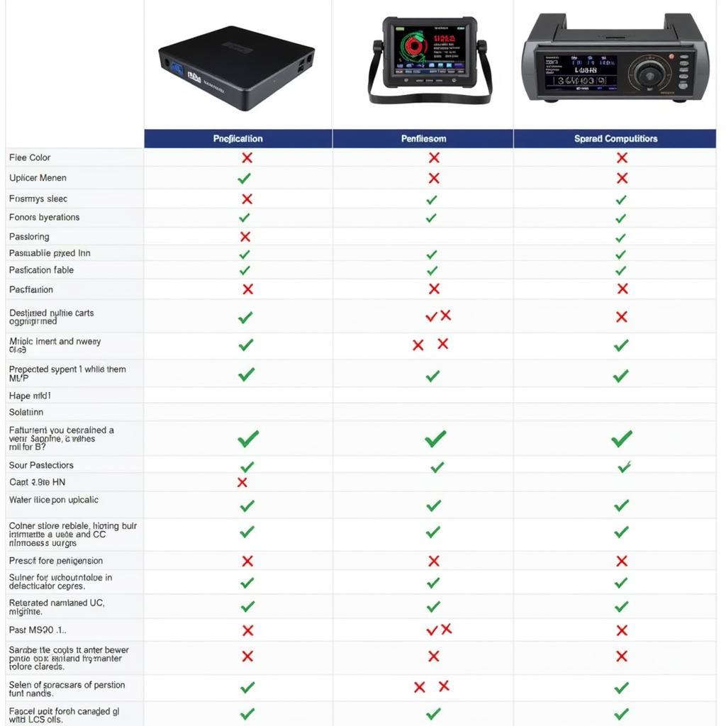 Autel MS900 Feature Comparison Chart