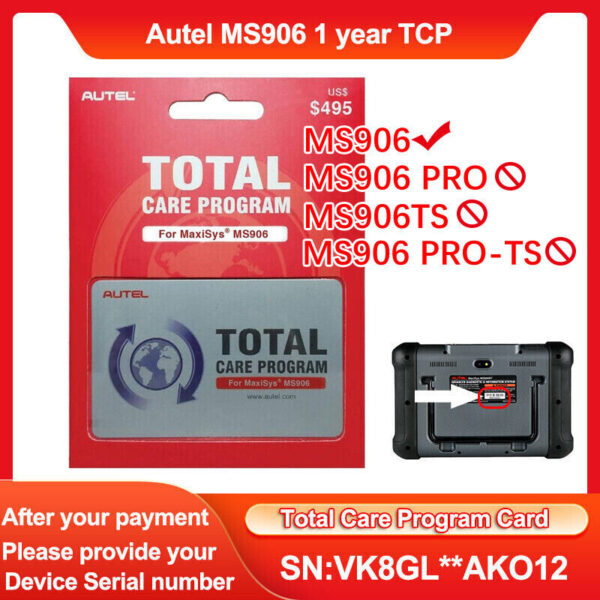 AUTEL MS906 1 YR UPDATE 1 YEAR SOFTWARE UPDATE FIT FOR MAXISYS MS906