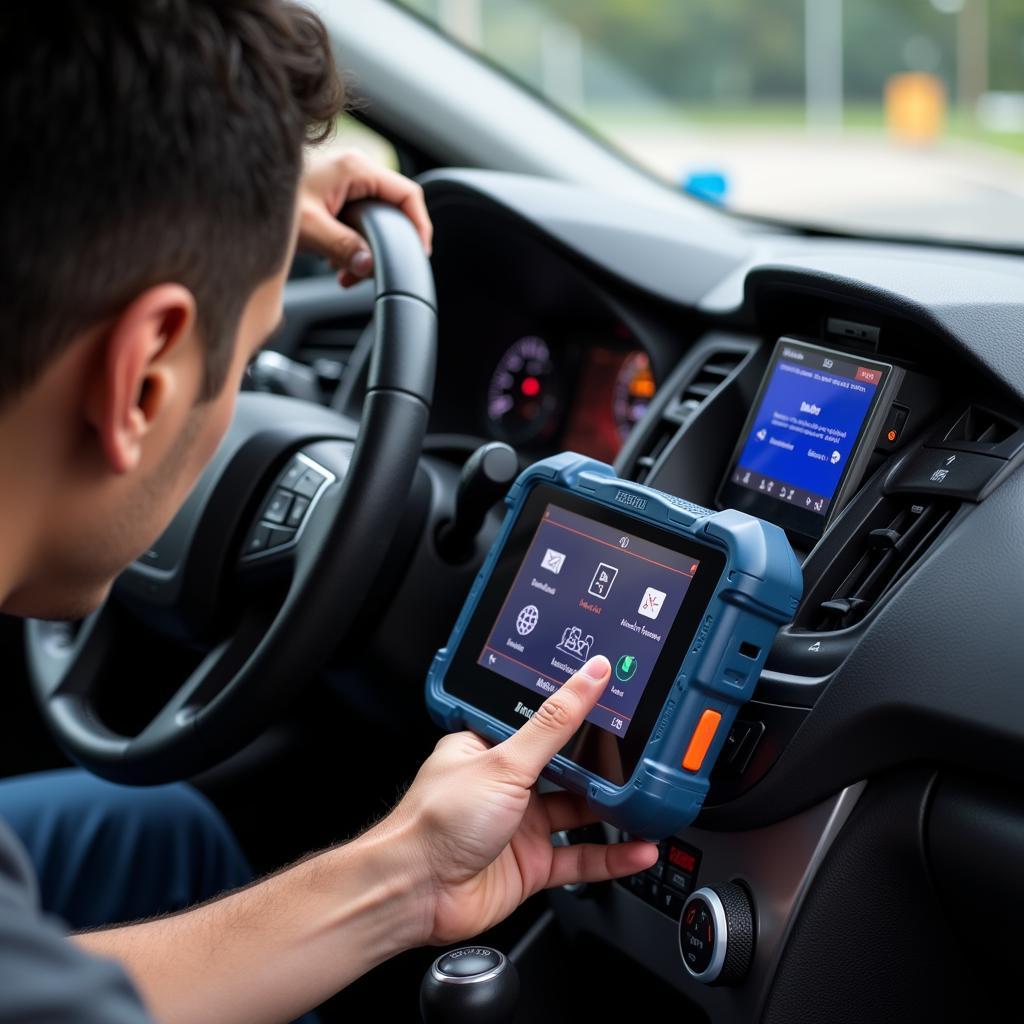 Autel MS906 Performing Diagnostics on a Vehicle