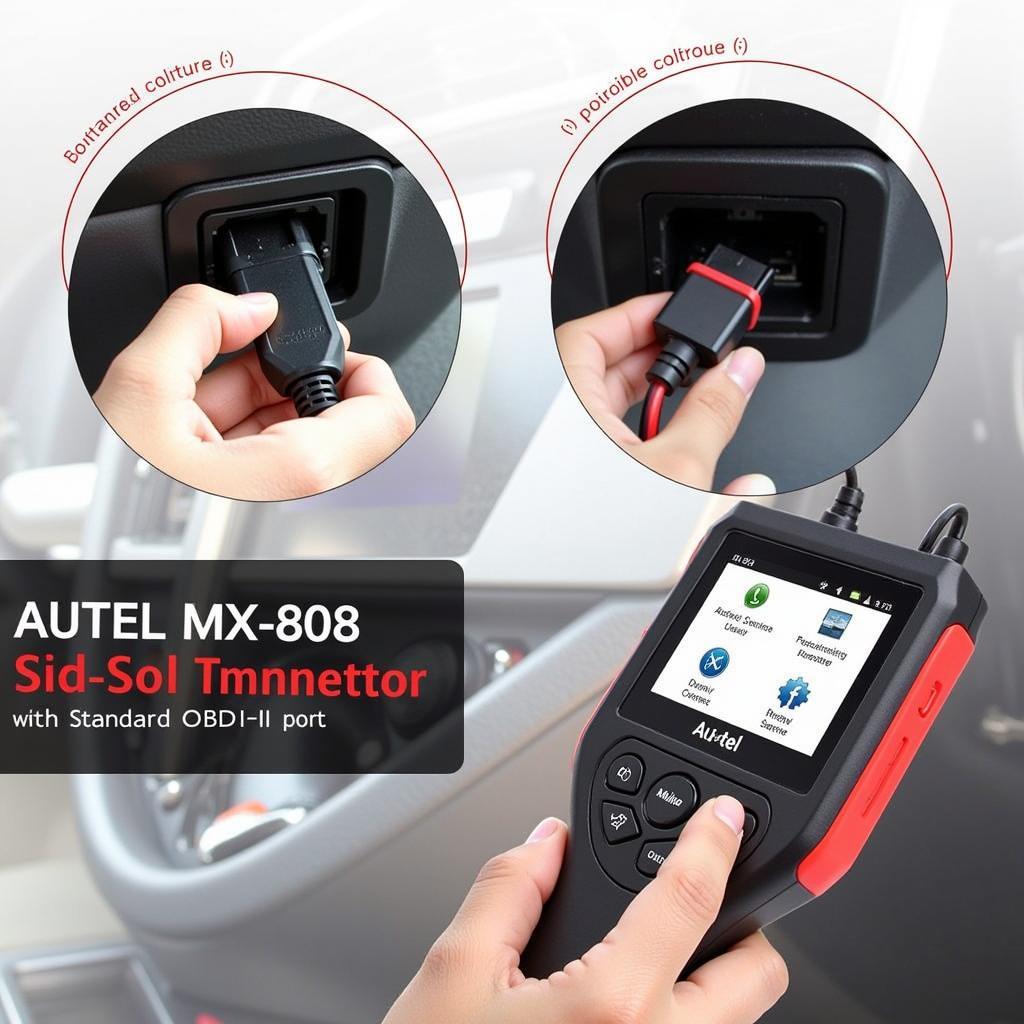 Autel MX 808 Connected to OBD-II Port