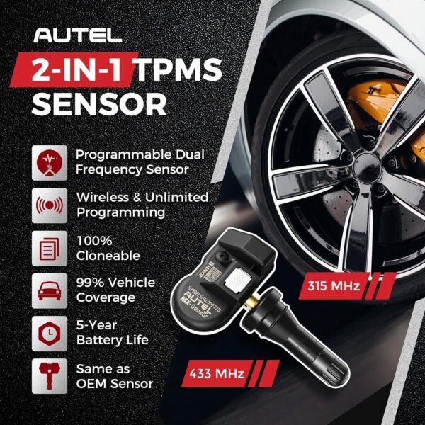 Autel MX-Sensor 315MHz&433MHz Programmable TPMS Universal Tire Pressure Sensor