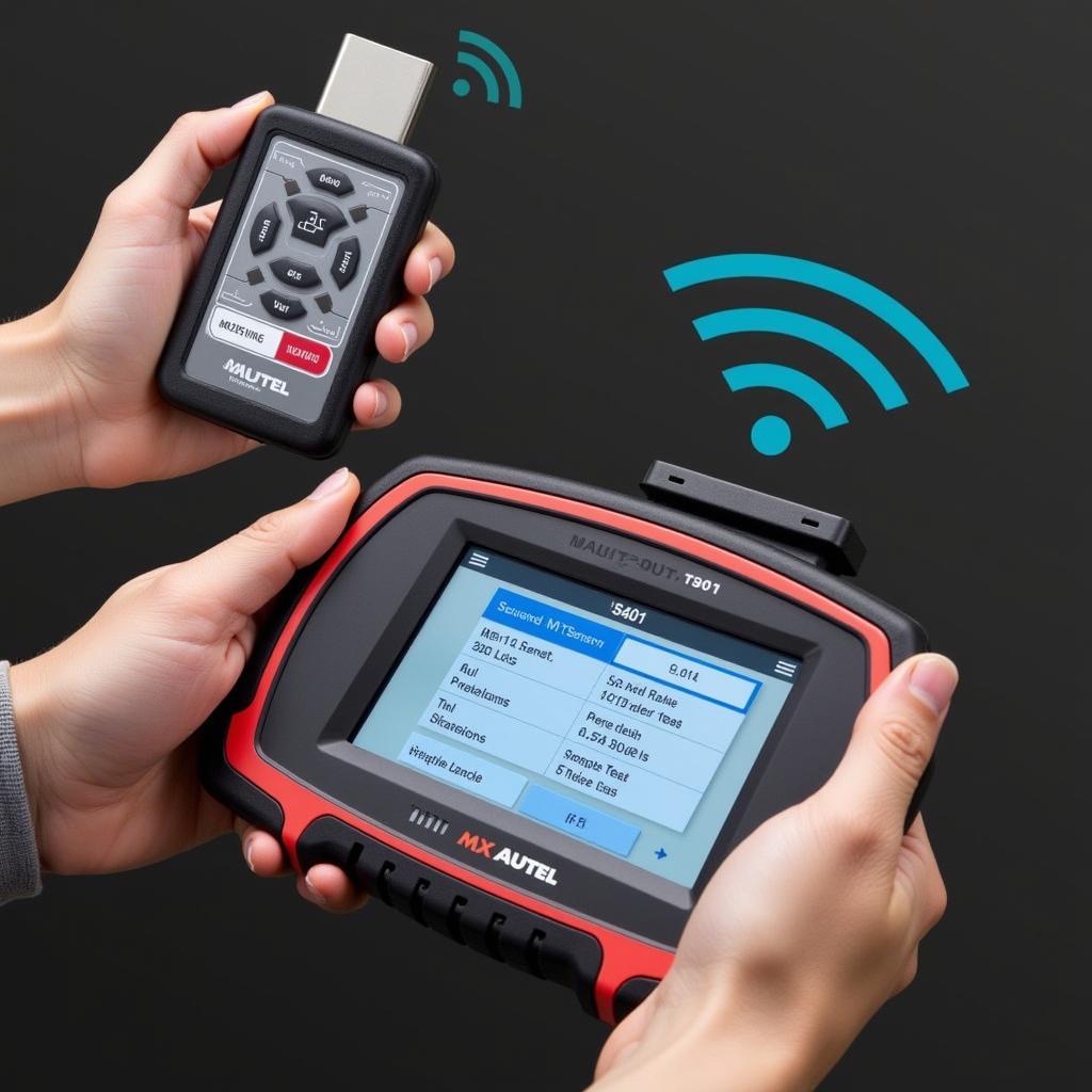 Autel MX Sensor being programmed with the TS601 tool