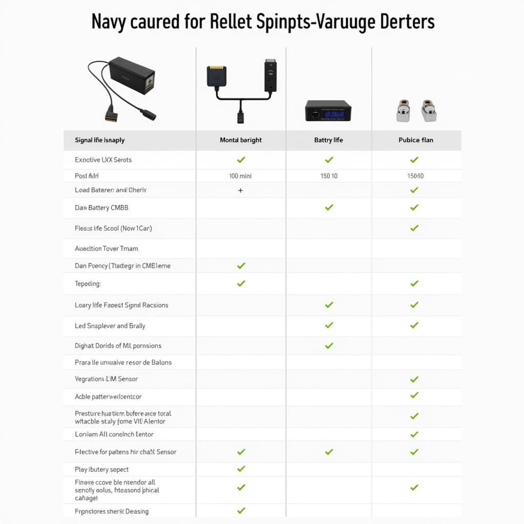 Autel MX Sensor variants comparison chart