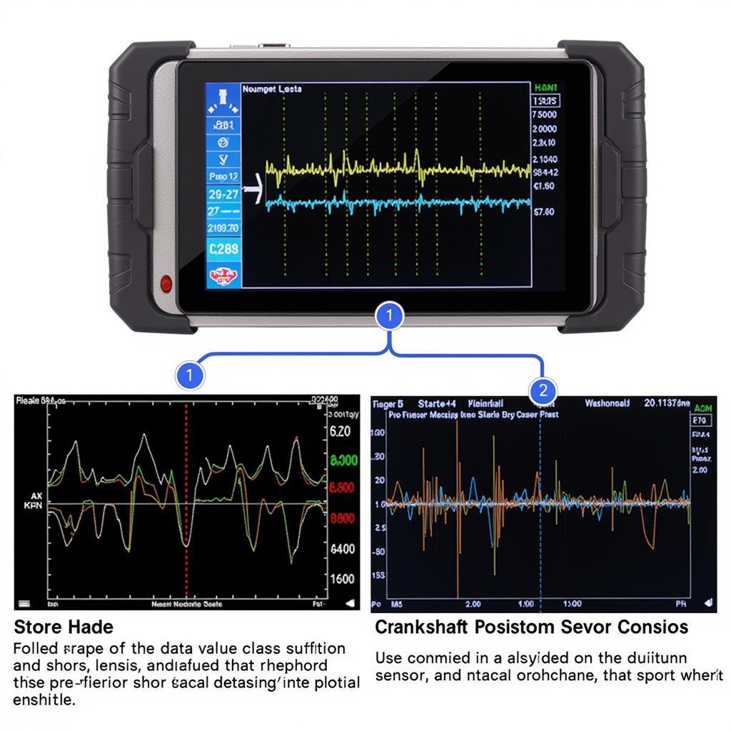 Autel MaxiSys MS808 displaying crank sensor data during testing