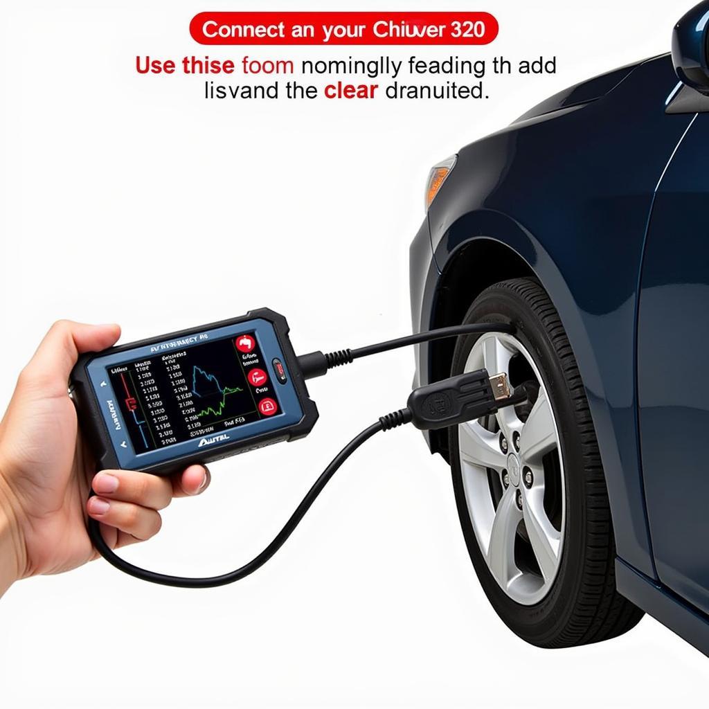 Autel NY Manta Connected to Car's OBD-II Port Showing Live Data