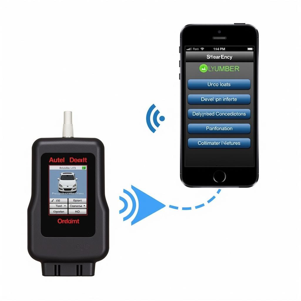 Autel OBD2 Reader Connected to Smartphone