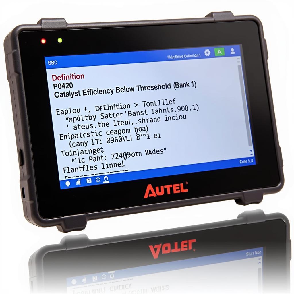 Autel OBD2 Scanner Displaying Code Definitions