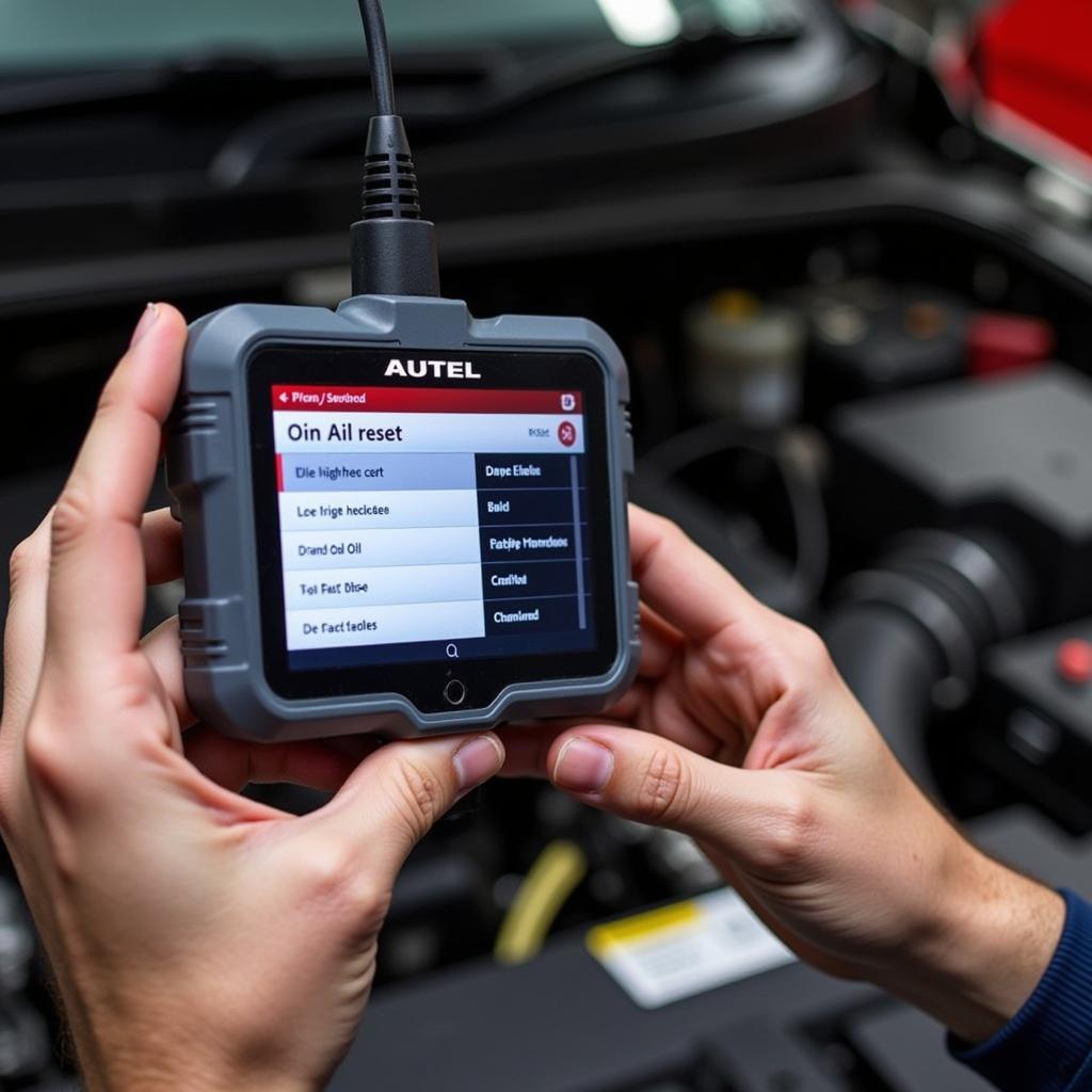 Autel P100 Performing Oil Reset