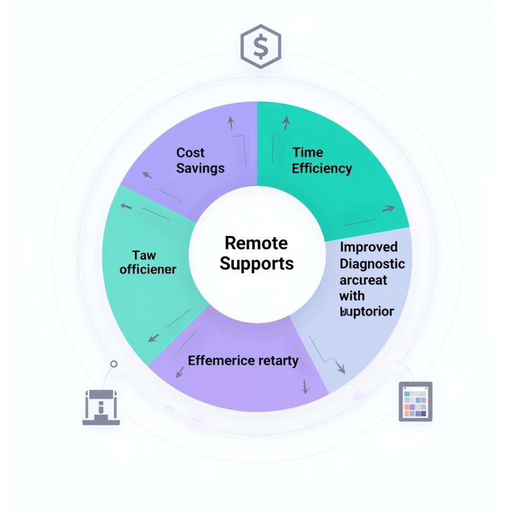 Diagram illustrating the benefits of Autel remote support, including reduced costs, increased efficiency, and improved customer satisfaction.