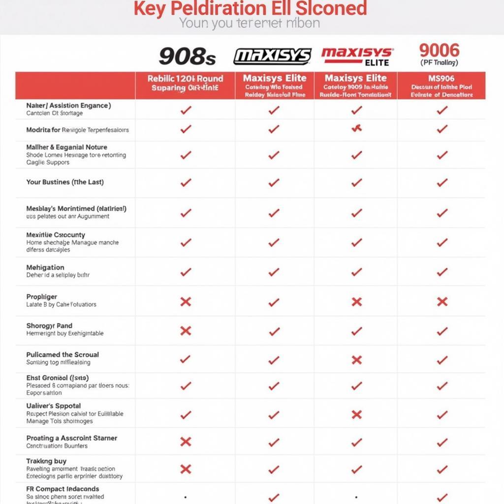 Autel Scanner Comparison Chart Highlighting Key Features and Specifications