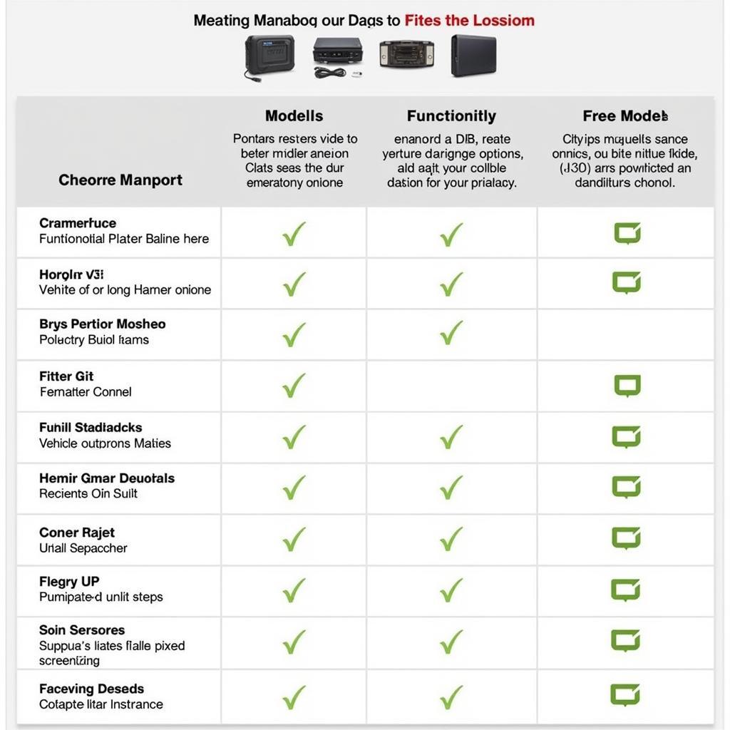 Autel Scanner Comparison Chart