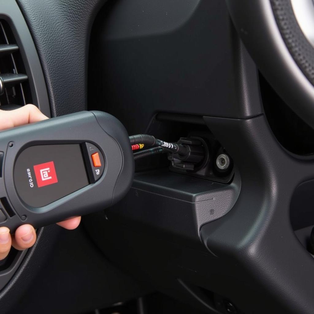 Autel Scanner Connected to GM Vehicle OBD Port