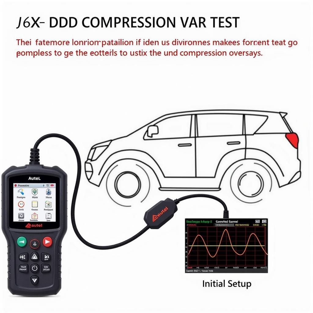 Autel Scanner Connected to OBD Port for Compression Test