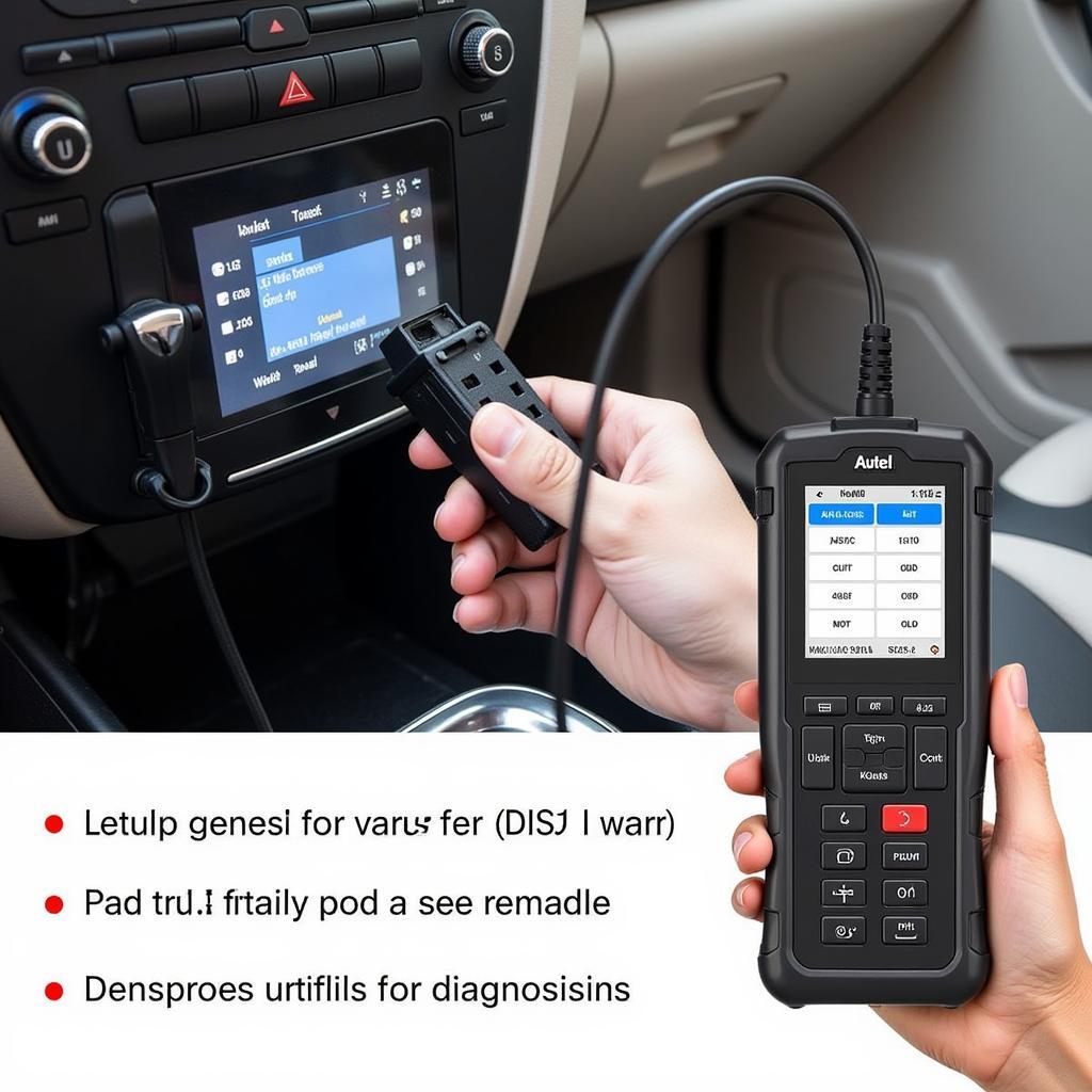 Autel Scanner Connecting to Vehicle OBD Port