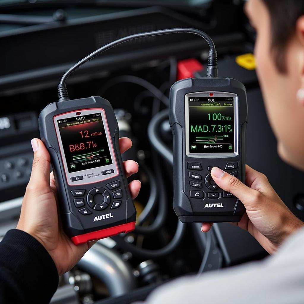 Autel Scanner Diagnosing Car Engine Issue