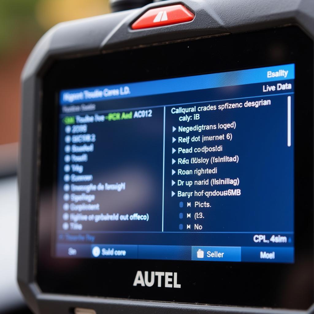 Autel Scanner Displaying Diagnostic Results