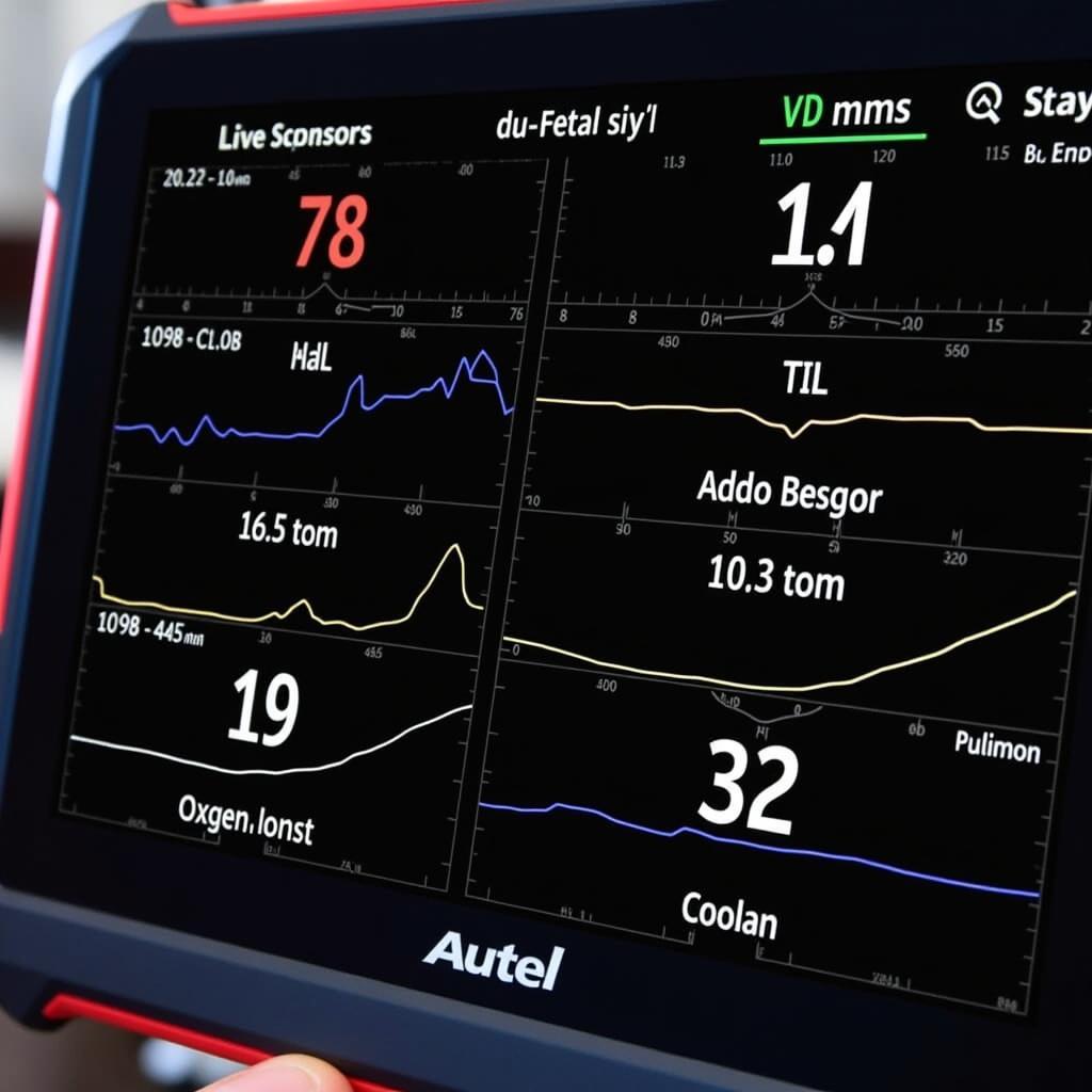 Autel Scanner Displaying Live Data