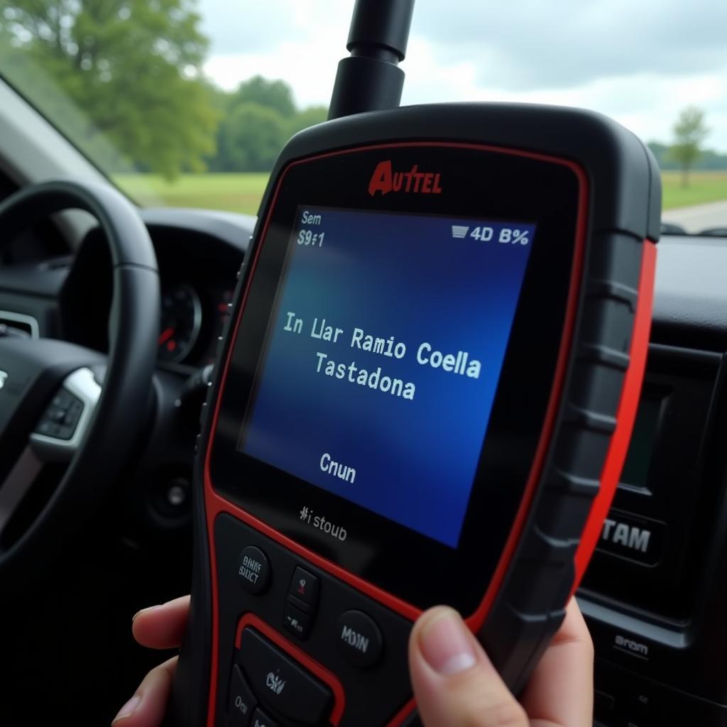 Autel Scanner Displaying Radio Code